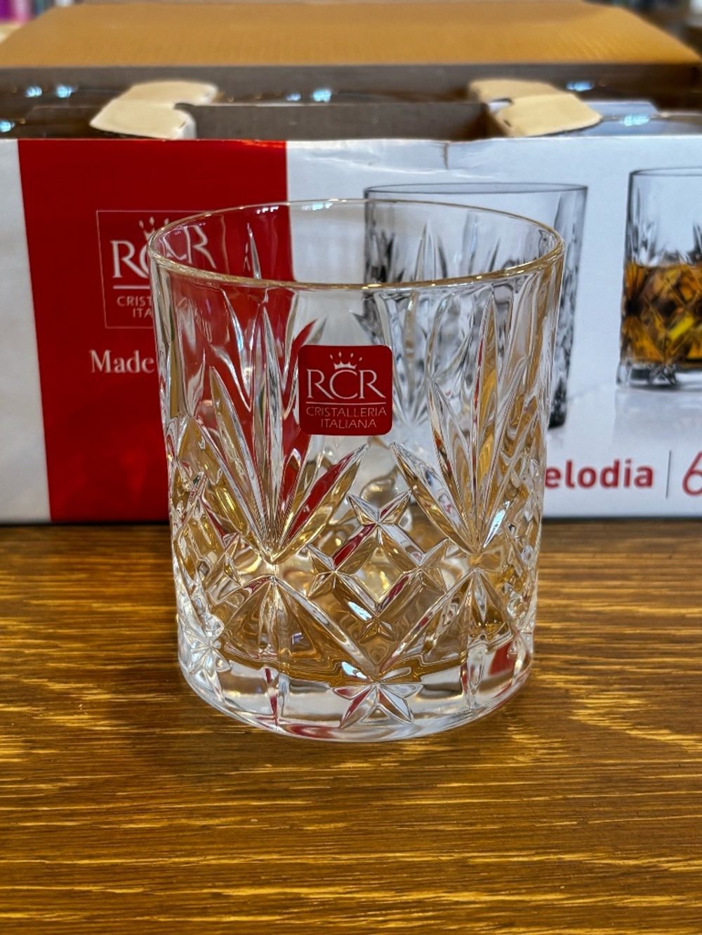 RCR Melodia Crystal Short Glasses Set of 6 Italy, New in Box